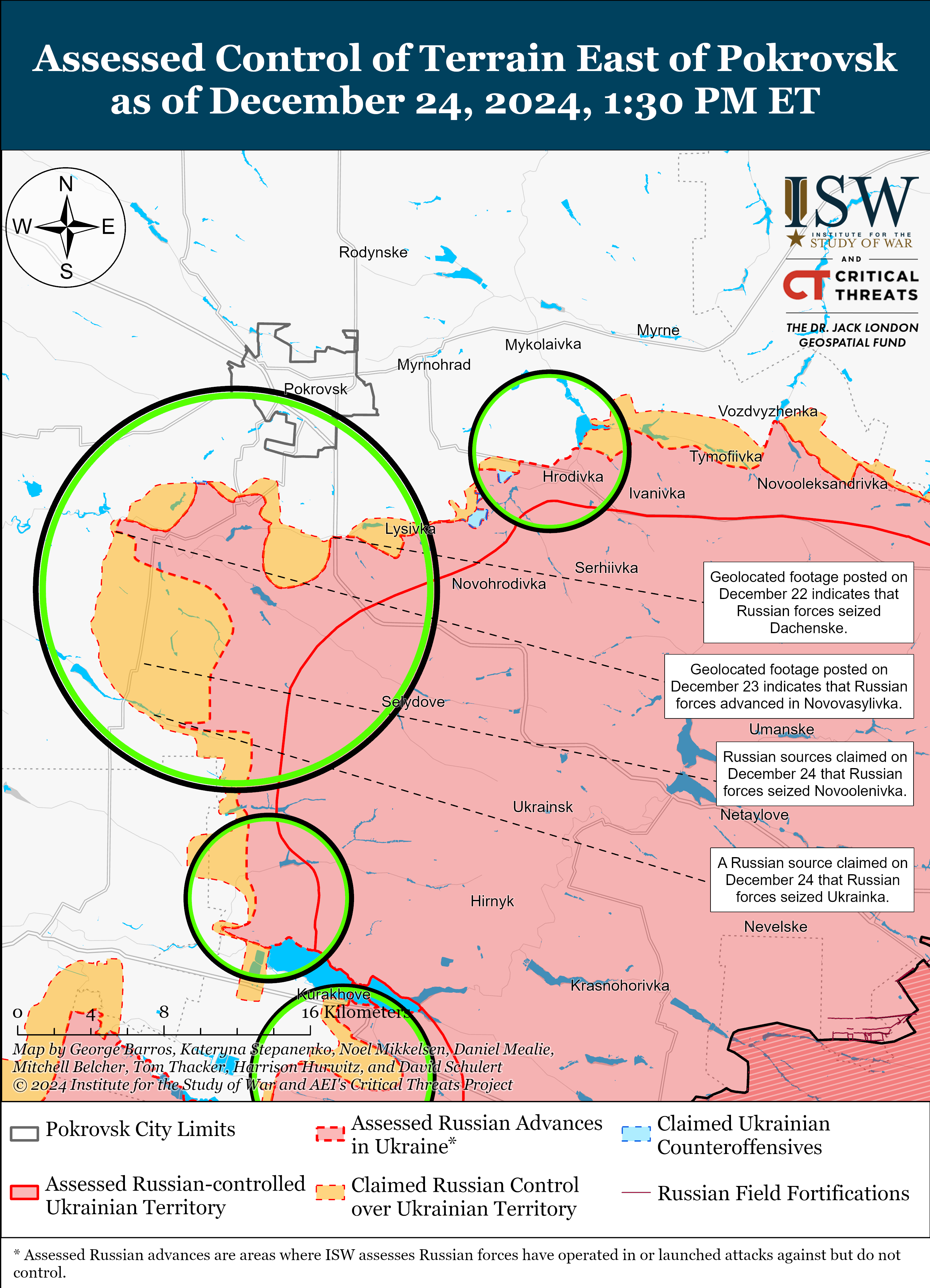 Ukraine War Map Reveals Russian Christmas Eve Advances Across Front